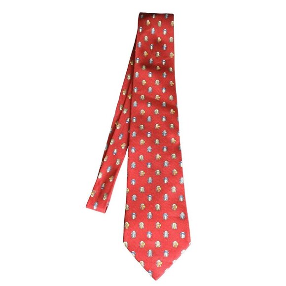 Salvatore Ferragamo Mens Silk Tie Novelty Dress Shirts All Over Print Necktie - Picture 2 of 6